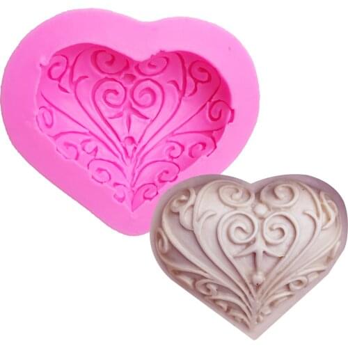 M0733 Love Heart Shaped Silicone Mold Cake Decoration Fondant Candy Biscuit 3D Silicone Mould Chocolate Pastry Soap Molds