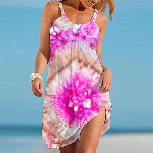 LONGTIME Stitching Fashion Casual Sleeveless Ladies Beach Flower Skirt