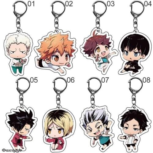 Cartoon Haikyuu Kageyama Hinata Kenma Kozume Acrylic Figure Keychain Anime Volleyball Boy Keychain Decor Bag Pendant Collection