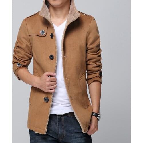 Autumn Winter New Wool Long Coat Men Warm Khaki Business Overcoat Mens Stylish Woolen Jacket M-4XL
