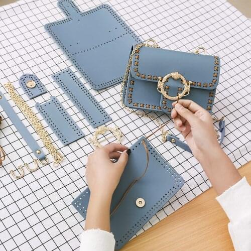 DIY Handmade Chain Handbag Shoulder Strap Leather Woven Bag Set With Hardware Accessories fo Women Luxury Messenger Bag Purses