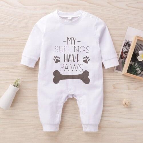 New Spring Fall Winter Baby Boy Clothes Cotton Letter Bone Long Sleeve Baby Romper Casual Home Jumpsuit Baby Girl Clothes 0-18M