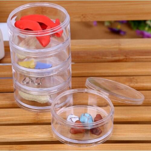 7cm 5 conjoined Transparent plastic cream Bottle makeup cosmetic organizer Jewelry sample Travel portable Trial Pack storage box