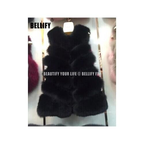 Autumn Winter Women Genuine Fox Fur Coat Jackets Fashion Warm Coat Female High-Grade Slim Outerwear Vest