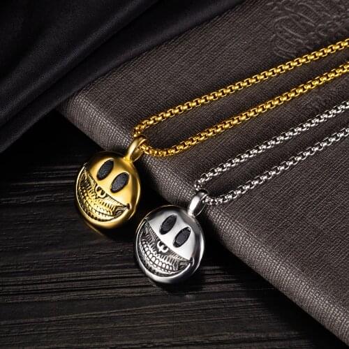 Cyue New Fashion Brand Smile 316L Stainless Steel Necklace Pendant Style Hip Hop For Women Men
