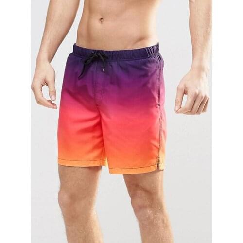Gradual colour Men beach board swimming shorts 2021 new men sexy swimwear swim trunk briefs swimsuits surf bikini sports shorts