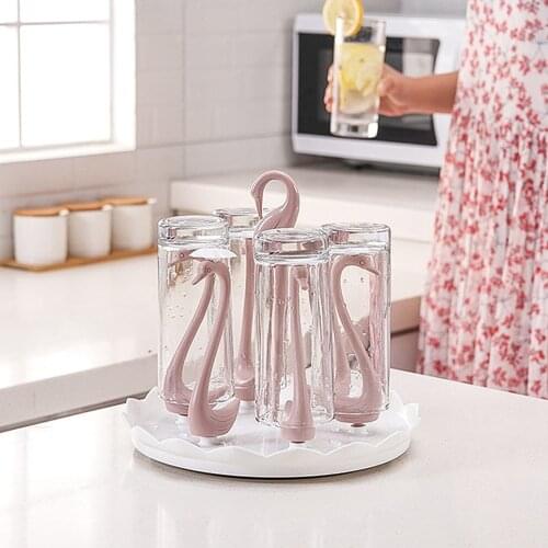 Beautiful Swan Water Draining Cup Holder Household Water Cup Rack Living Room Kitchen Organizer Storage Glass Cup Drying Rack