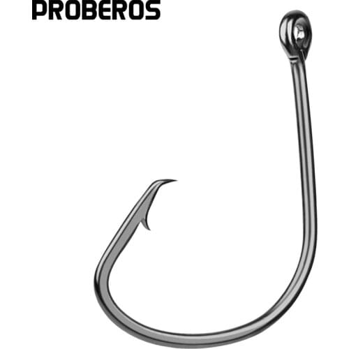 PROBEROS Brand Fishing Hooks Black Color Octopus/Circle Sport Circle Fish Hook Jig Big 1#-5/0# Size Bass