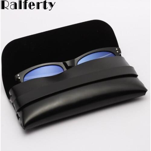 Ralferty Protection Black Glasses Case PU Leather Sunglasses Pouch Quality Spectacles Box Glasses Eyewear Accessories