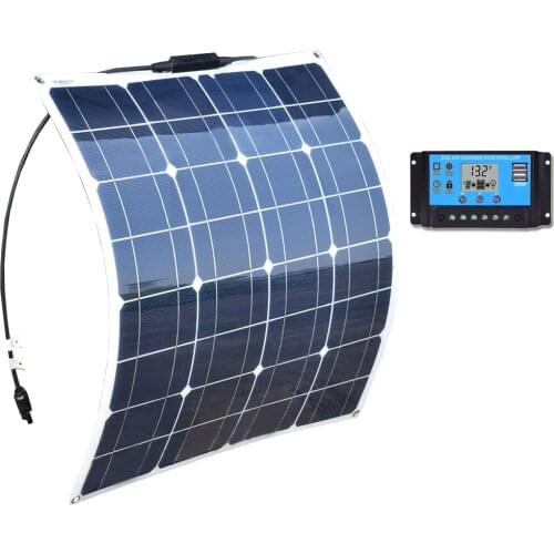 50w solar panel 12v battery charger 10A 20A 30A 40A controller photovoltaic system monocrystalline for car boat RV Vans camping