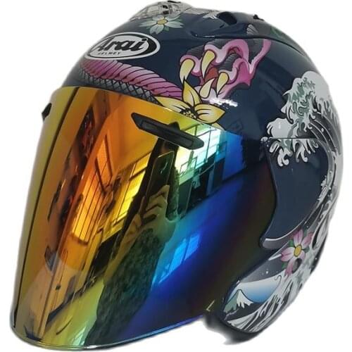 New Arrival Luminous Dragon Half Helmet Motorcycle Single Visor Protection Gear Head Women and Men Helmets Capacete