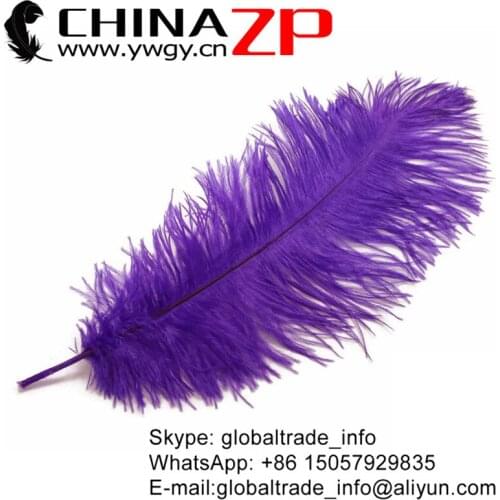 Leading Supplier CHINAZP Factory 50pcs/lot 35-40cm(14-16inch) Fantastic Decorative Purple Ostrich Drab Feathers