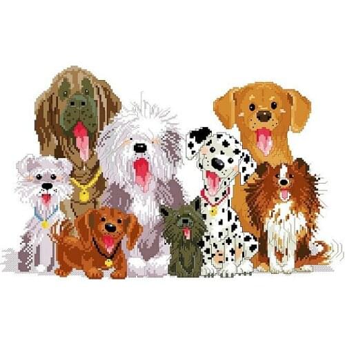 Embroidery Package Top Quality Cross Stitch Kits Dog Family Hot Sell