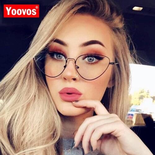 Yoovos 2021 Glasses Frame Women Cat Eye Eyewear Frame Women Cateye Okulary Clear Eyeglasses Frame For Women/Men Lentes De Mujer