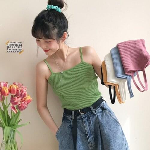 Womens Summer Beach Tank Tops Womens Summer Basic Streetwear Sleeveless Crop Tops
