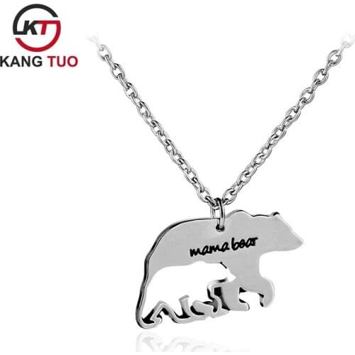New Arrival mama bear Necklace Fashion Alloy Letter Hollow Out Pendant Jewelry For Women Charms Wholesale 12pcs/lot