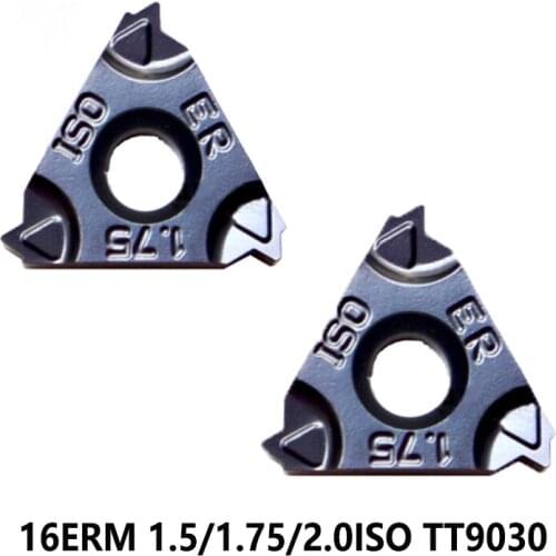 100% Original 16ER 16ERM 1.5ISO 1.75ISO 2.00ISO TT9030 1.5 1.75 2.0 ISO Threading Carbide Inserts Turning Tool Lathe Cutter CNC