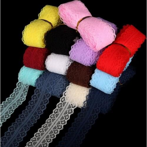 12yards 28MM Width Lace Ribbon DIY Decorative Lace Trim Embroidered Net Fabric for Wedding Party Christmas Decoration 1y/color