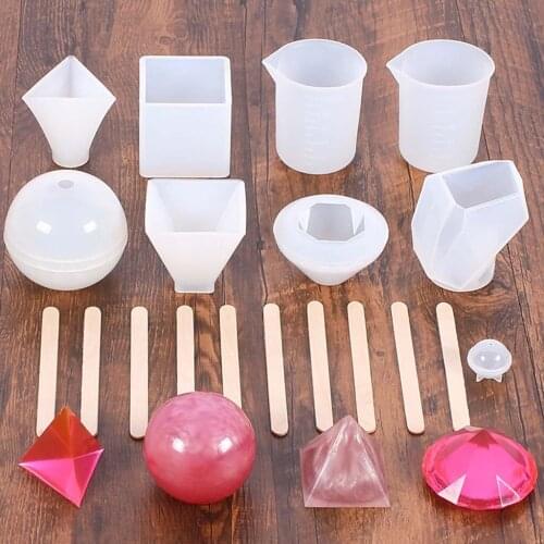 19pcs Silicone Resin Mold for DIY Jewelry Pendant Making Tool DIY Mould Handmade Craft Jewelry Mold M#20