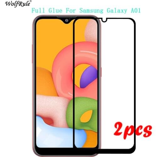 2PCS Tempered Glass For Samsung Galaxy A01 Glass Full Glue Screen Protector For Samsung A01 Protective Glass Samsung A01 A015F