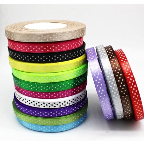 200 yards 3/8"(10mm), Lovely 20 colors printed color label with Dot DIY Ribbons Satin Ribbons Decoration Craft