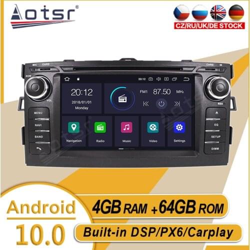 64GB For Toyota Auris 2006 2007 2008 - 2012 Car Stereo Multimedia Player Android GPS Navi Auto Audio Radio Carplay PX6 Head Unit