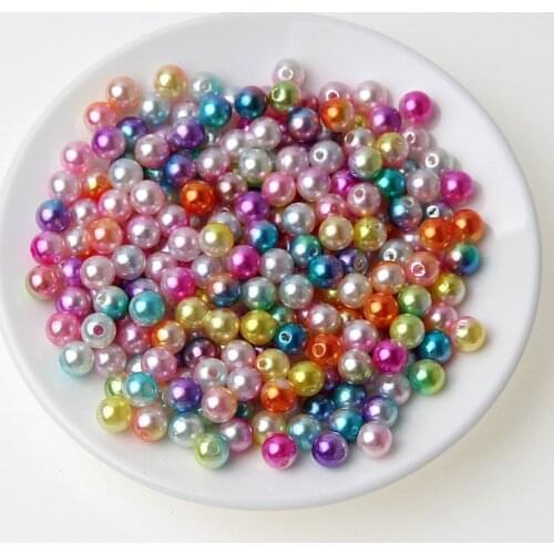 8mm Round Imitation Pearl Colorful Mix Acrylic Spacer Beads For Jewelry Making Handmade Diy Charm Necklace Bracelet Accessories