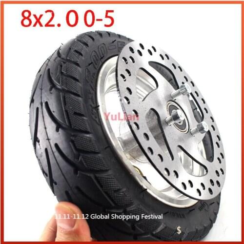 8*2.00-5 Tubeless Wheel Tyre +disc 8x2.00-5 wheel hub Pocket Bike MINI Bike Electric Wheelchair Wheel Motor