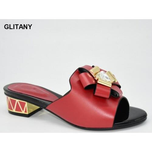 Latest Luxury African Shoe Women Sweet Style for Royal Wedding Party Slingbacks Sandals Italian Low Heels Pumps Women Shoes