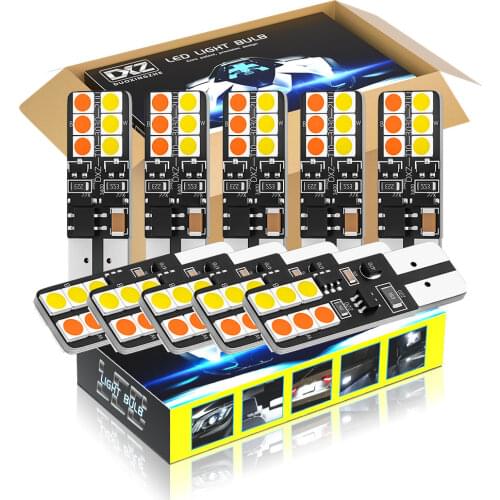 DXZ 50PCS W5W T10 LED Bulbs Canbus 12V 24V 194 168 Car Interior Map Dome Lights Parking Light Auto Signal Lamp White Amber Blue