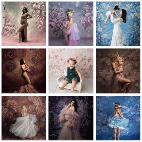 Photography Backdrops Oil Painting Flowers Pregnant Maternity Baby Portraits Studio Professional Photo Printed Background Props