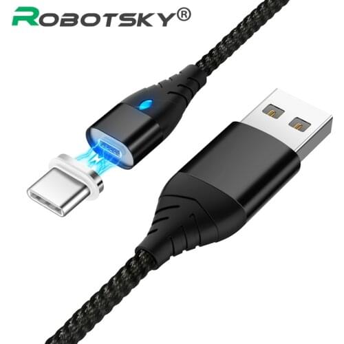 Magnetic Cable LED Micro usb Type C Fast Charging Adapter Phone Microusb Type-C Magnet Charger usb c For Samsung xiaomi Huawei