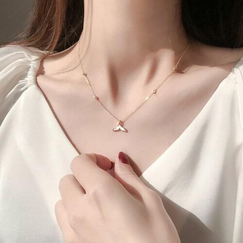 VENTFILLE S925 Sterling Silver 2021 New Wild Niche Design Sense Senior Fish Tail Clavicle Chain Necklace Female Ins