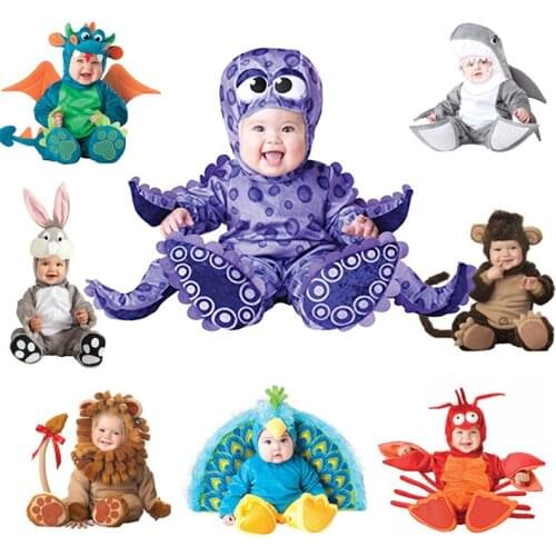 2021 New Halloween Baby Romper Boy Girls Long Sleeve Warm Fur Hooded Romper Jumpsuit Winter Christmas Baby Clothes Baby Costume