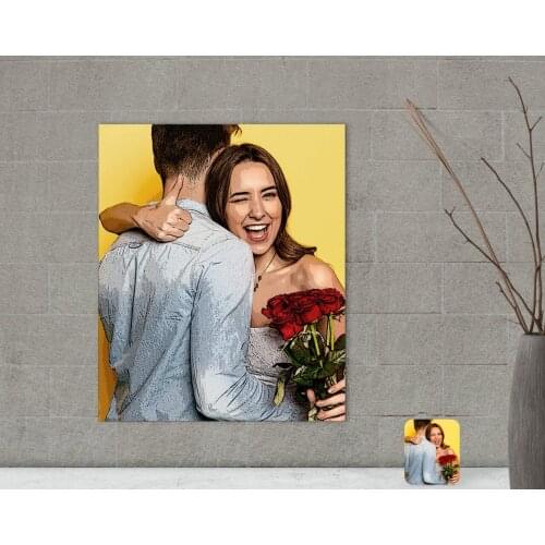 Personalized Oil Painting Design Decorative Wood Table 13x15cm