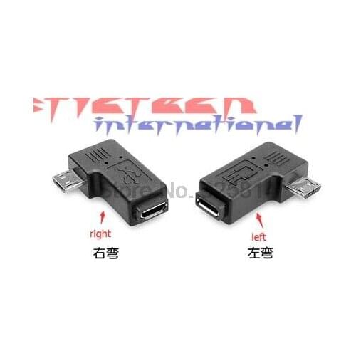 By dhl or ems 500pcs Right Left Angle Micro USB Male 90 Degree USB Male to Micro Female Plug Adapters Hot Worldwdie