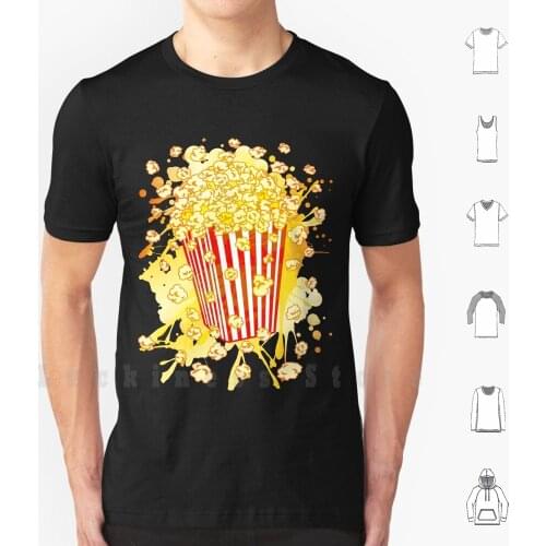 Popcorn _ Party T Shirt DIY Cotton Big Size S-6xl Popcorn Corn Snack Food Pop Popping Corn Cook Health Food Color