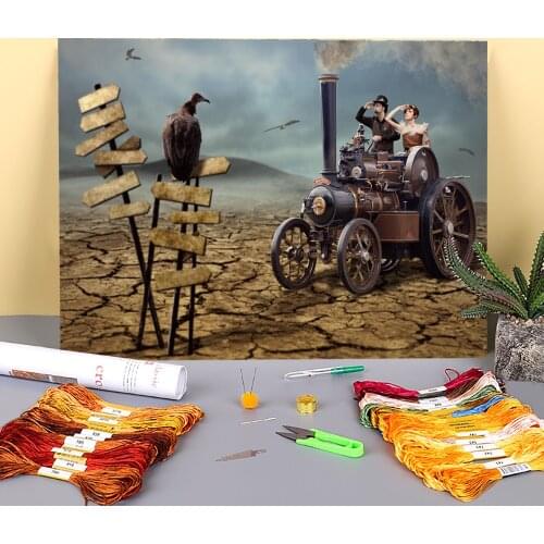 Woman Girl Printed Fabric 11CT Cross Stitch Embroidery Patterns DMC Threads Sewing Craft Hobby Handiwork Room Decor Decor