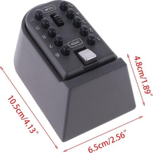 CPDD Key Safe Lock Storage Box Outdoor with Code Combination Password Security Waterproof Wall Mount Push Button Case