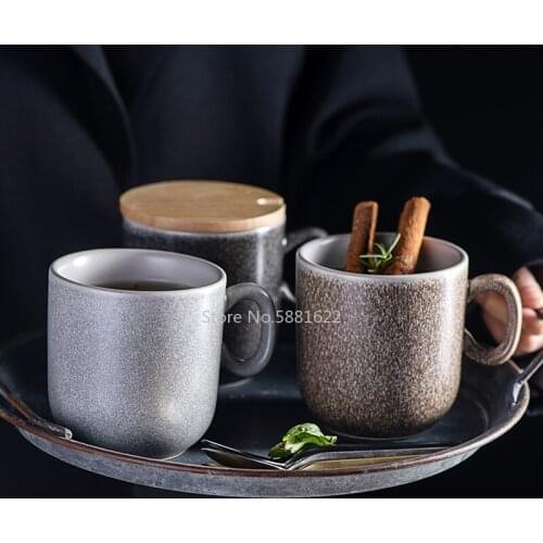High Quality European Retro Water Cup Vintage Style Coffee Milk Mug Ceramic Drinking Cups