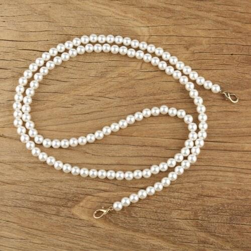 30-120cm Imitate Pearl Bag Strap Women Shoulder Handbag Tote Purse Pearl Chain Handles Charming Bag Parts Accessories Chain