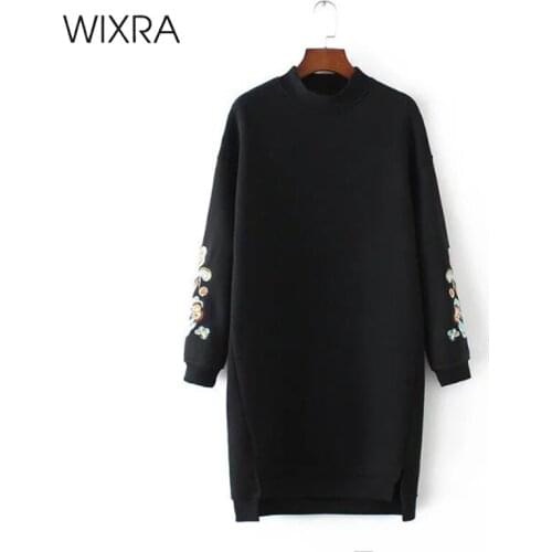 Wixra Women Basic Sweatshirts Floral Print Femme O-Neck Full Sleeve Autumn Spring Casual Streetwear Loose Long Tops