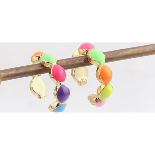 1 piece gold color women ear cuffs Enamel style Candy Color Ear Clips No Pierced earrings women Jewellery