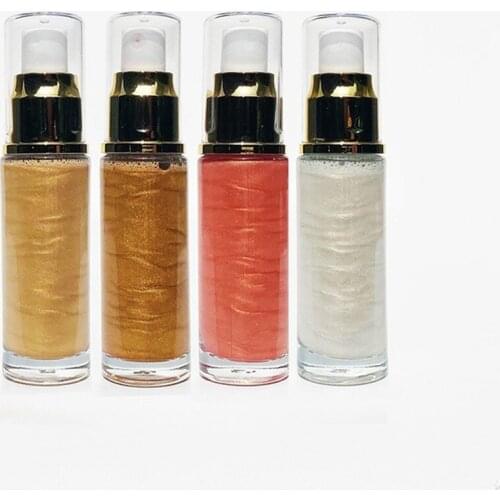 10 Piece Liquid Highlighter Spray Private Label Makeup Body Shimmer Contour Bronzer Face High Gloss Custom Makeup Setting Spray