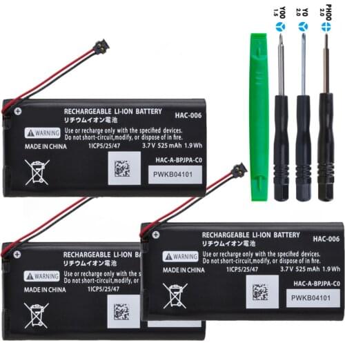 3 Pack HAC-006 HAC-BPJPA-C0 Battery HAC-015/016 HAC-A-JCL-C0 HAC-A-JCR-C0 for Nintendo Switch Ns Joy-Con Controller Gamepad
