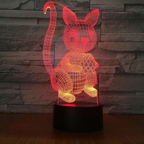 Squirrel Carry Nuts 3D Lamp 7 Color Remote Touch switch Led Night Light Led Visual Gift Desktop Desk Lamp Kids Room Night Light