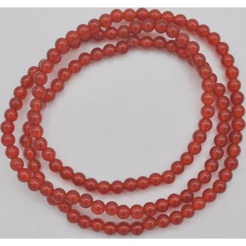 4MM Red Carnelian Stone Beads Bracelet Bangle Necklace Stretch 22 Inch Jewelry G746