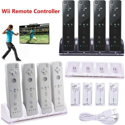 4 in 1 Wii Remote Controller Rechargeable Battery Base charging Kit For Nintendo