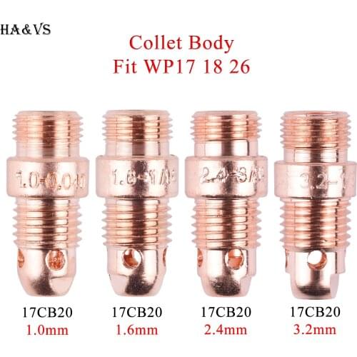 5/10Pcs 1.0/1.6/2.0/2.4/3.2mm TIG Collet body 10N30 10N31 1031M 10N32 10N28 406488 For TIG WP17/18/26 Welding Torch Accessories