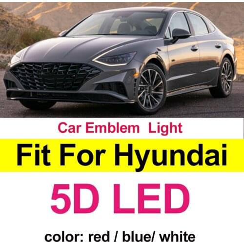 5D Car Emblem Light Badge Cvoers Auto Logo Lamp for VERNA Elantra SONATA YTUCSON ACCENT IX35 I30 TUCSON GENESIS COUPE